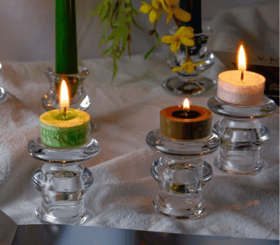 Clear Glass Candlestick Holders