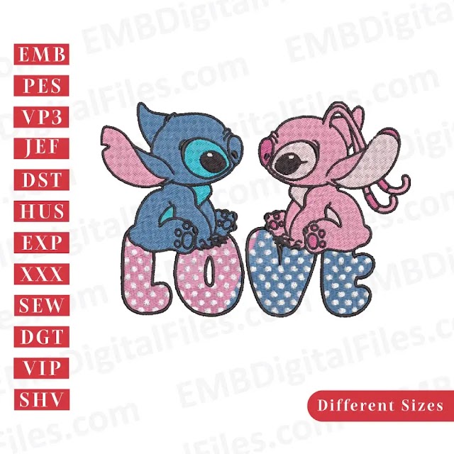 Lilo and Stitch Embroidery Files, PES, DST 