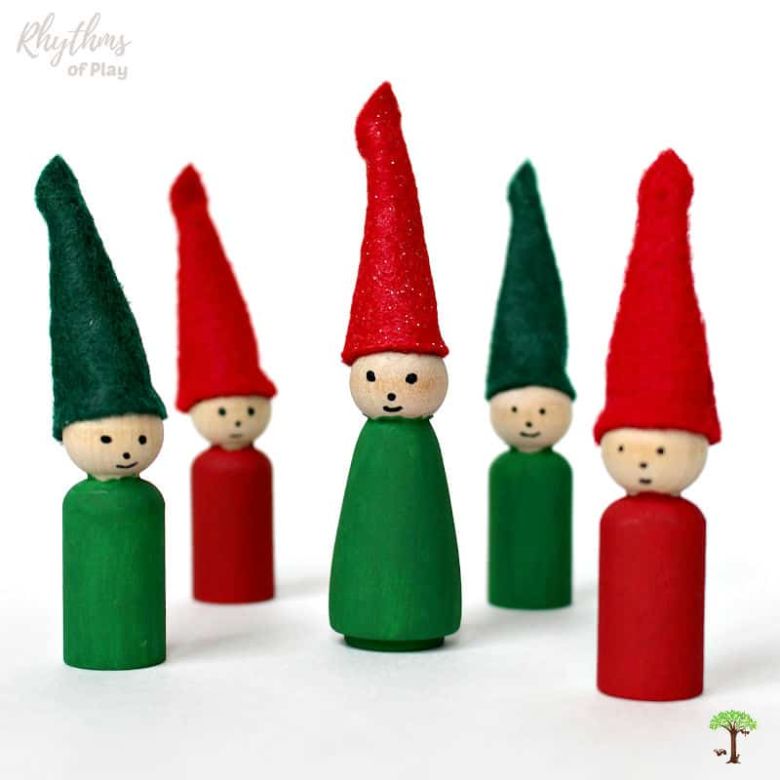 Elf peg doll ornaments - elf craft ideas