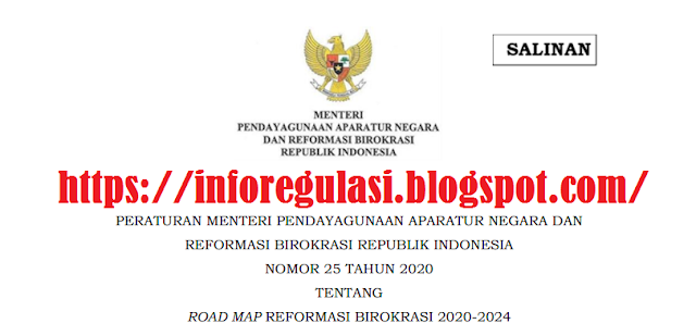   Peraturan Menpan RB atau Permenpan RB Nomor 25 Tahun 2020