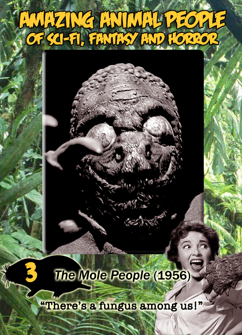 Amazing Animal People trading card #3: The Mole People, 1956