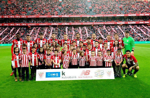 ATHLETIC CLUB DE BILBAO. Temporada 2018-19. Iñaki Williams, Dani García, Mikel San José, Unai Núñez, Óscar De Marcos, Raúl García, Yeray, Iker Muniain, Ibai Gómez, Iago Herrerín. Yuri Berchiche. ATHLETIC CLUB 2 CLUB ATLÉTICO DE MADRID 0 Sábado 16/03/2019, 18:30 horas. Campeonato de Liga de 1ª División, jornada 28. Bilbao, Vizcaya, estadio de San Mamés: 39.659 espectadores. GOLES: ⚽1-0: 72’, Iñaki Williams. ⚽2-0: 84’, Kenan Kodro.