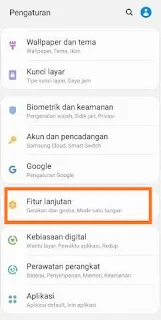 Mengaktifkan screenshot mengusap layar