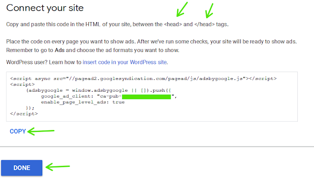 google adsense code