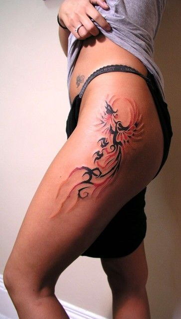 Side Thigh Tattoo