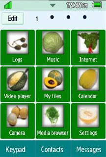 General Healthy, Vegetables, Fruits Samsung Corby 2 Theme 4 Menu