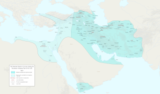 620'lerde Sasani İmparatorluğu hakimiyetini gösteren harita