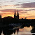 Abendrot und Regensburger Skyline