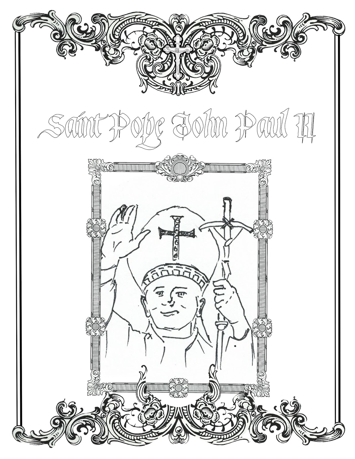 Life, Love, & Sacred Art: FREE St. Pope John Paul II Coloring Page