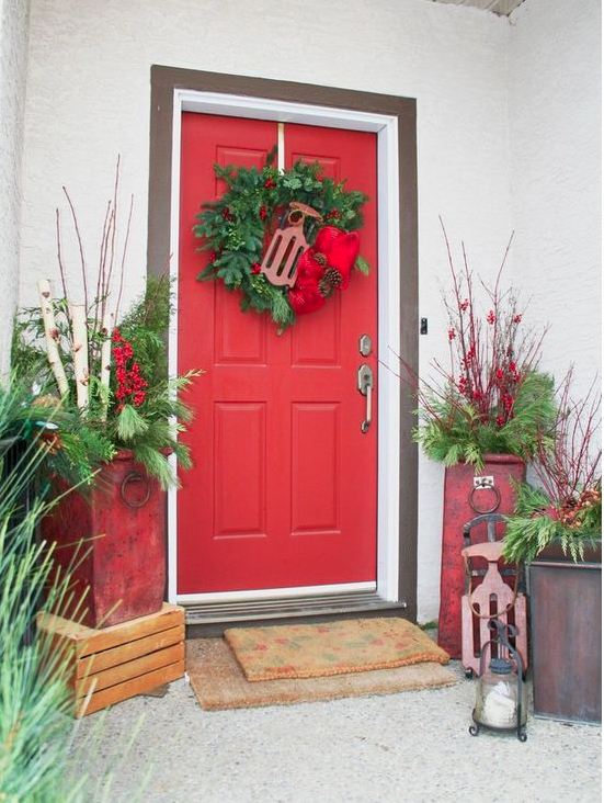 christmas, front dor, decoration, ideas, christmas front dor decoration ideas, frontdor decoration ideas, front porch, Christmas front porch, 