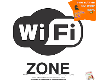 Wi-Fi zone logo cnc dxf. 
