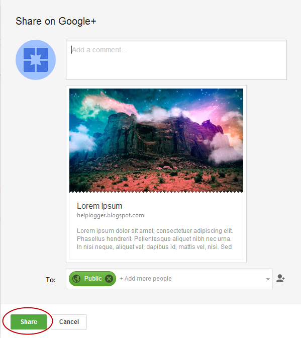 How to Share Blogger Posts or Pages to Google+ share post on google plus