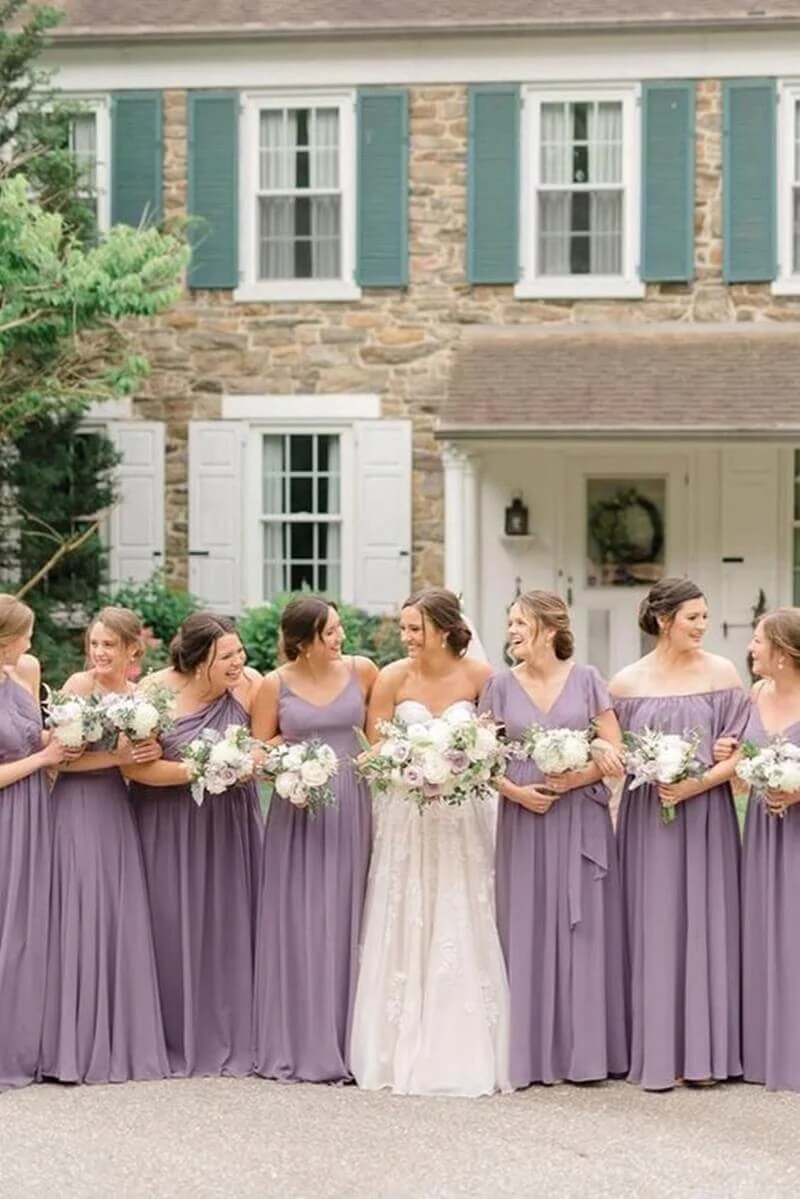 Decoração de Casamento Lavanda: Elegância e Romance em Tons de Roxo - vestido de madrinha lavanda