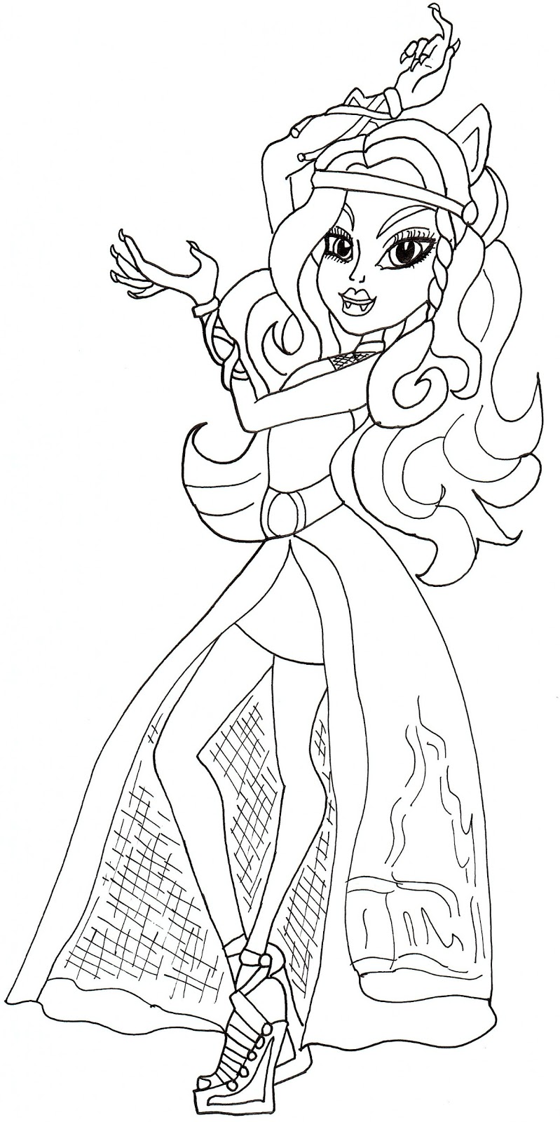 Download Free Printable Monster High Coloring Pages: Clawdeen Haunt the Casbah Coloring Page