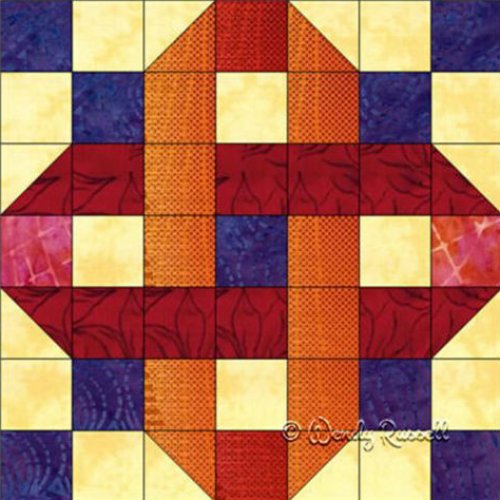 Interlocking Chain Free Quilt Block Pattern