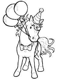 Cute Pony With Ballons Coloring Pages