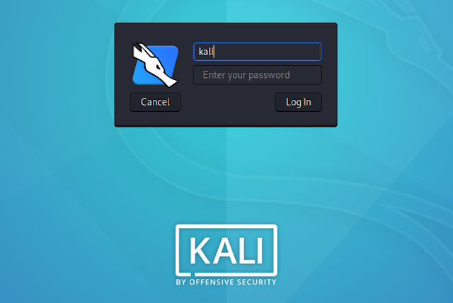 Kali Linux login kali username