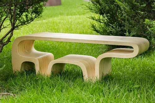 Modern furniture unique table from plywood by Daniel Lewis