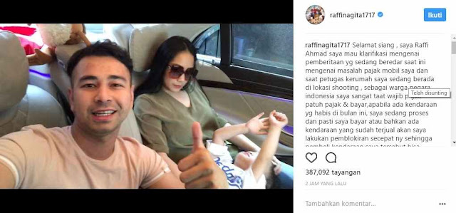 Raffi Ahmad Berikan Klarifikasi Soal Nunggak Bayar Pajak Mobil