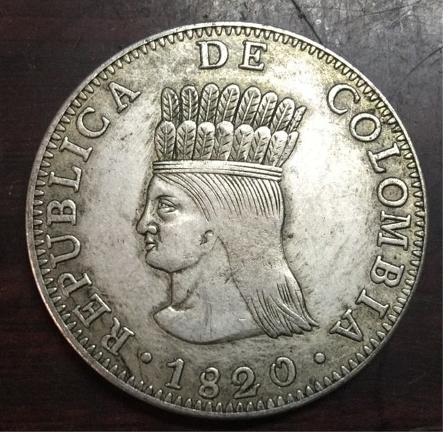 Moneda de la Gran Colombia en 1820.