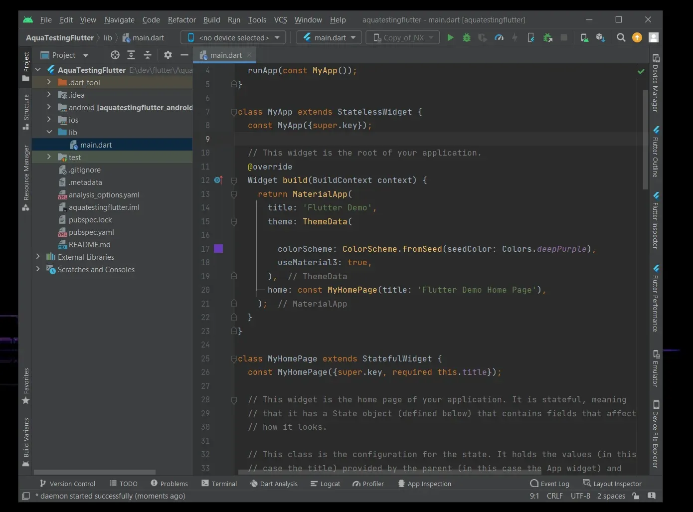 خطوة بخطوة لتهيئة مشروع Flutter وتشغيله على أندرويد ستوديو و VsCode