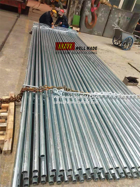 galvanized scaffolding pipe od 48.3x4.0mm x 6400mm(21 ft) for construction building - lng shell project oil gas industrial touch up work inspection - www.wm-scaffold.com wellmade scaffold 