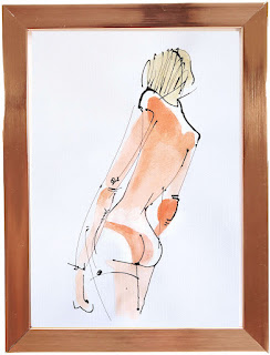 lady from behind in watercolours