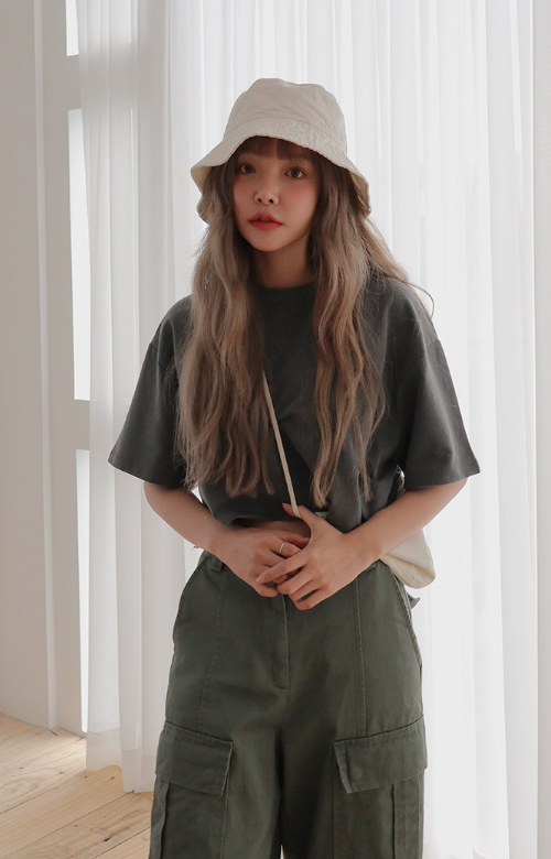 Raw Hem Loose Fit Crop T-Shirt