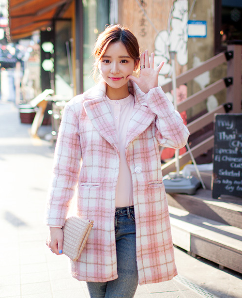 Plaid Wool Chesterfield Coat