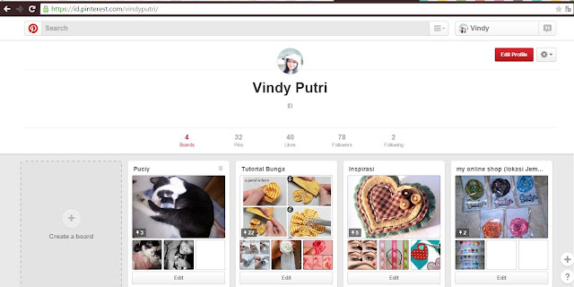 Tampilan Pinterest di PC.