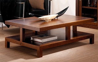 Mesa de centro moderna madera maciza