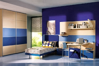 diseño dormitorio juvenil azul