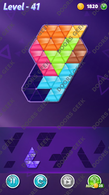 Block! Triangle Puzzle 7 Mania Level 41 Solution, Cheats, Walkthrough for Android, iPhone, iPad and iPod