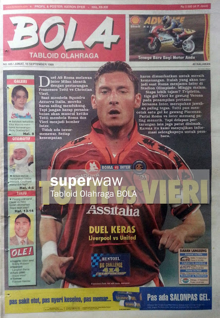 Tabloid BOLA: TOTTI vs VIERI