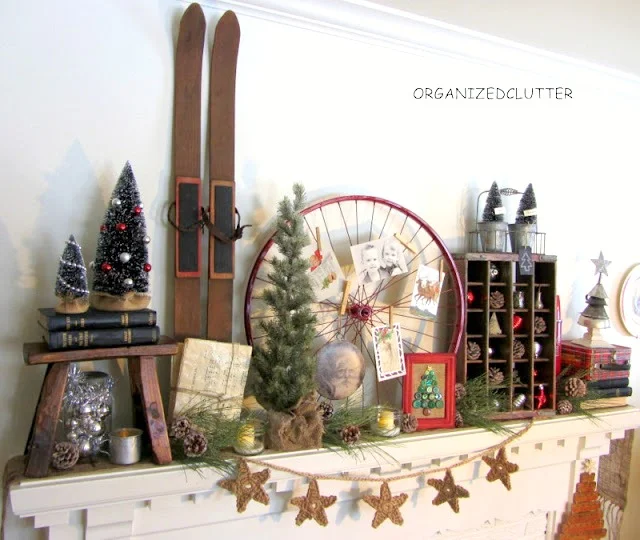 Rustic Christmas Mantel organizedclutter.net