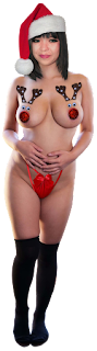 Nude girl Christmas transparent PNG clipart