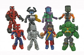 Walgreens Exclusive Marvel Animated Universe Minimates Series 5 - Spider-Girl, Hulk Carnage, Ms. Marvel, Kang the Conqueror, Iron Man Mark II, Proxima Midnight, Hulkbuster Armor Bruce Banner & The Leader