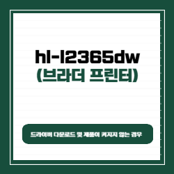 브라더 hl-l2365dw 드라이버 다운로드 및 제품이 켜지지 않는 경우 썸네일