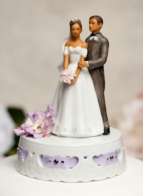 Elegant African American Ribbon Accent Cake Topper