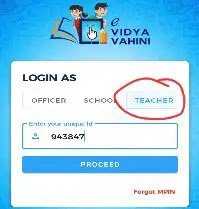 E-vidya vahini teacher profile