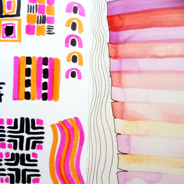 2x2, 2x2 Sketchbook, #2x2sketchbook, Anne Butera, Dana Barbieri, Patterns, Watercolor, Doodles