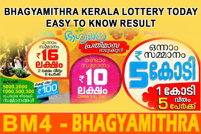 BHAGYAMITHRA KERALA LOTTERY TODAY RESULT | EASY TO KNOW LATEST KERALA LOTTERIES RESULT ONLINE | BM 4