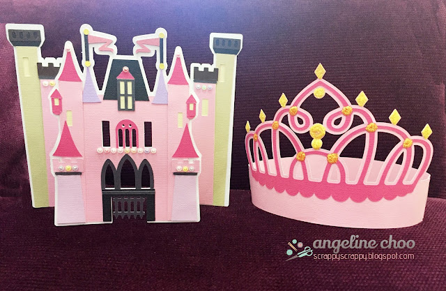 ScrappyScrappy: SVG Attic Birthday Bash Blog Hop - Castle card and Crown #scrappyscrappy #svgattic #castle #princess #tiara #crown #party #card #svg #cutfile #papercraft 