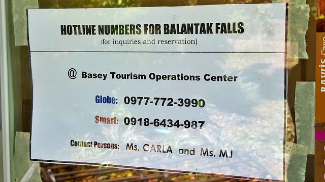 Balantak Falls contact numbers and other information