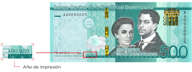 Un nuevo billete de $500 circula a partir de hoy en R.D.