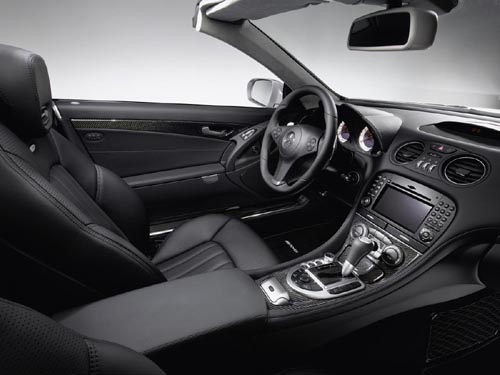 The SL63 like all SLs features a folding metal roof