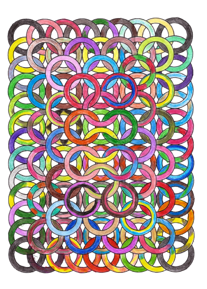 desenho colorido de argolas entrelaçadas