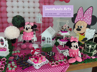 festa decoração minnie rosa