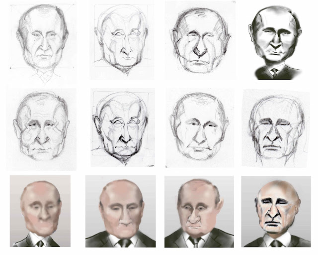 Many caricatures of Vladimir Putin, including failed attempts to capture his likeness, developed since Russia began its special military operation against Ukraine