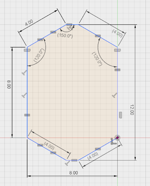 The center strip is 1.072 feet.  But that was too ugly to include here.